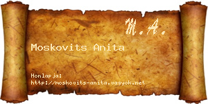 Moskovits Anita névjegykártya