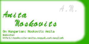 anita moskovits business card